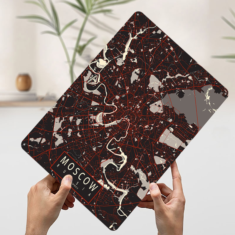 Moscow City Map Vector Metal P - đánh giá và giá Custom Map Poster