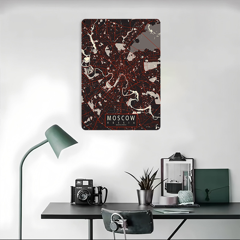 Moscow City Map Vector Metal P - đánh giá và giá Custom Map Poster