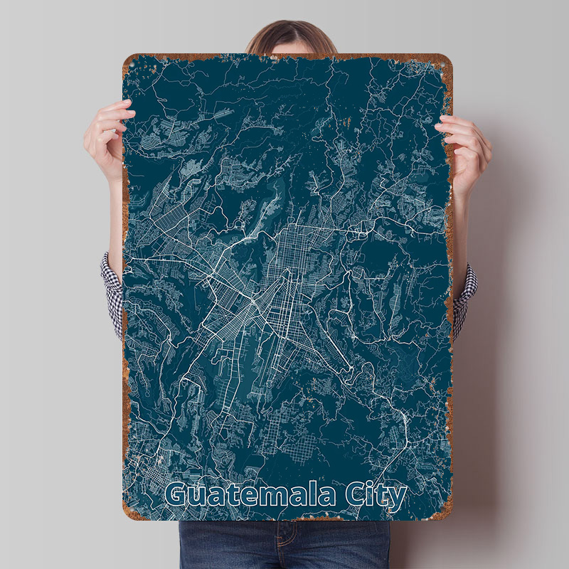 Guatemala City Map Tinplate Po - đánh giá và giá Custom Map Poster
