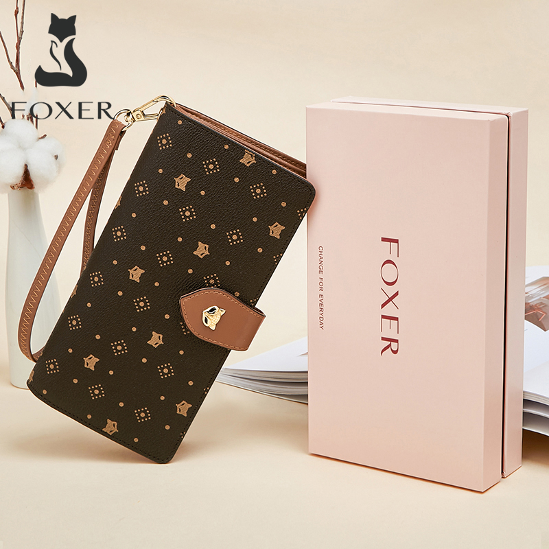 FOXER Women Long Wallet Card & - đánh giá và giá Monogram Keychain Leather
