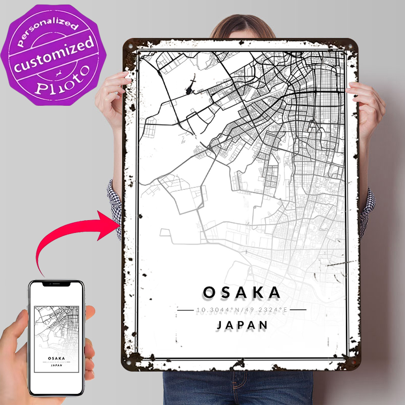 Osaka Map 3D Texture Printed P - đánh giá và giá Custom Map Poster