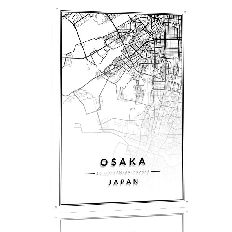 Osaka Map 3D Texture Printed P - đánh giá và giá Custom Map Poster