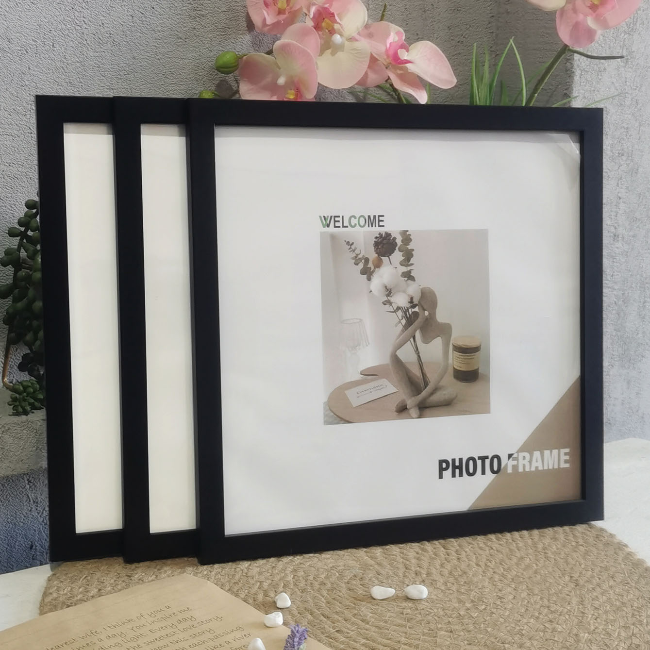 3Pcs Wood Square Photo Frames  - đánh giá và giá Engraved Wood Frame