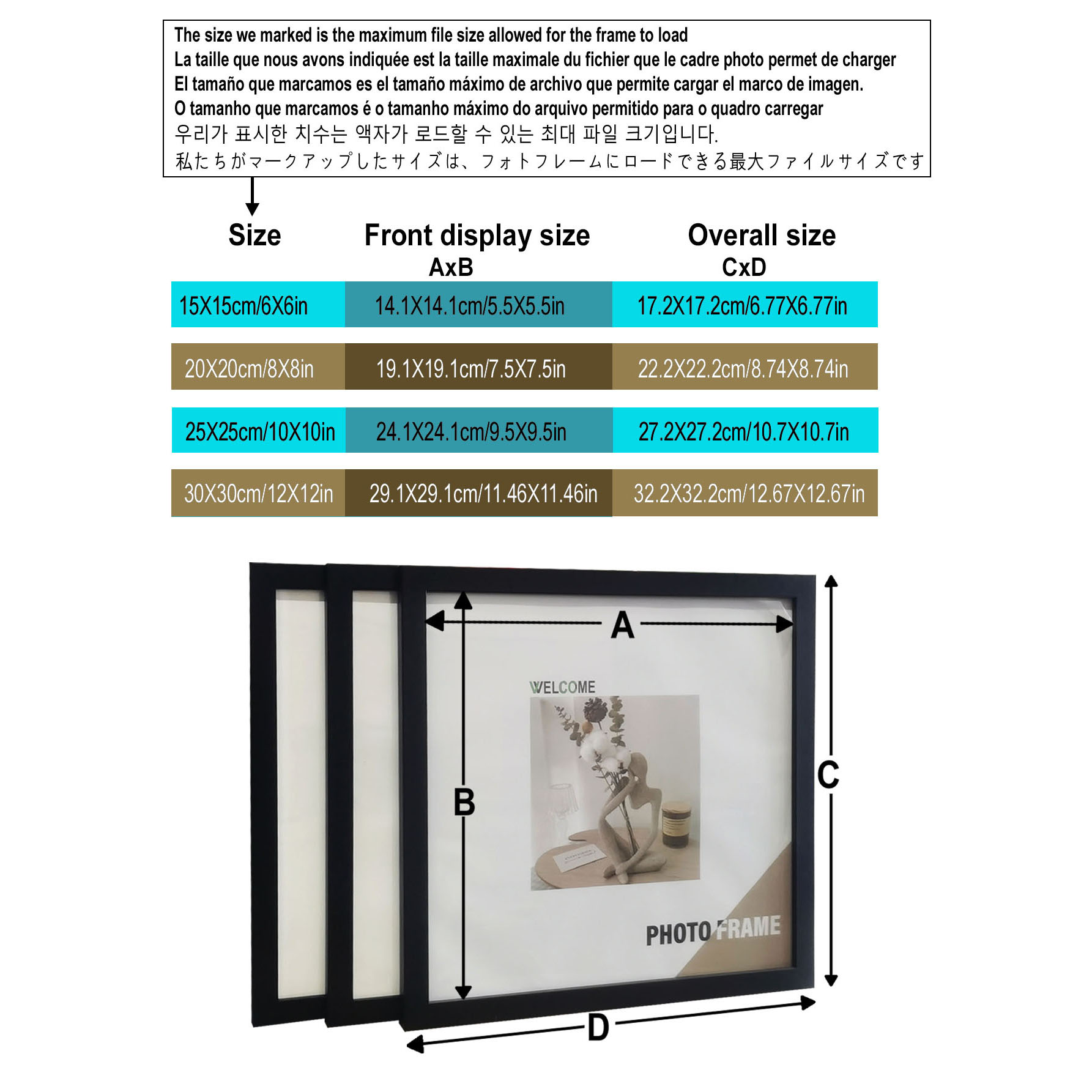 3Pcs Wood Square Photo Frames  - đánh giá và giá Engraved Wood Frame