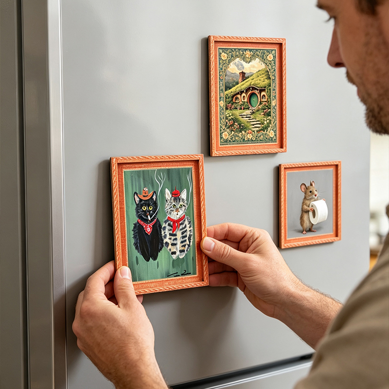 Wooden Fridge Magnet Photo Fra - đánh giá và giá Engraved Wood Frame