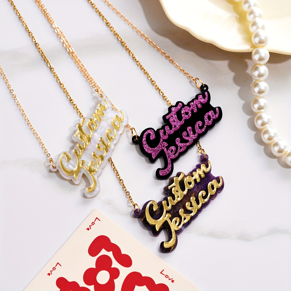 Personalized double-layer acry - đánh giá và giá Name Necklace Custom