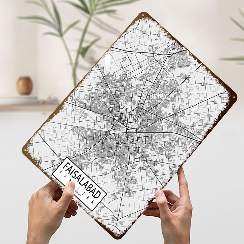 Faisalabad City Map Pakistan L - đánh giá và giá Custom Map Poster