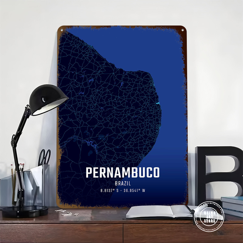 Pernambuco Midnight City Map M - đánh giá và giá Custom Map Poster