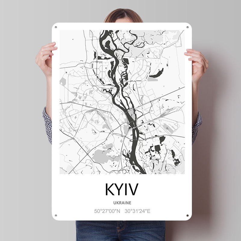 Kyiv City Map Printed Poster C - đánh giá và giá Custom Map Poster