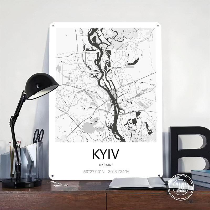 Kyiv City Map Printed Poster C - đánh giá và giá Custom Map Poster