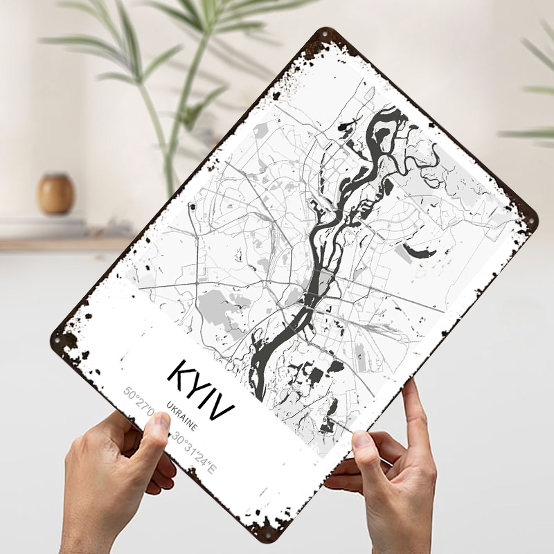 Kyiv City Map Printed Poster C - đánh giá và giá Custom Map Poster