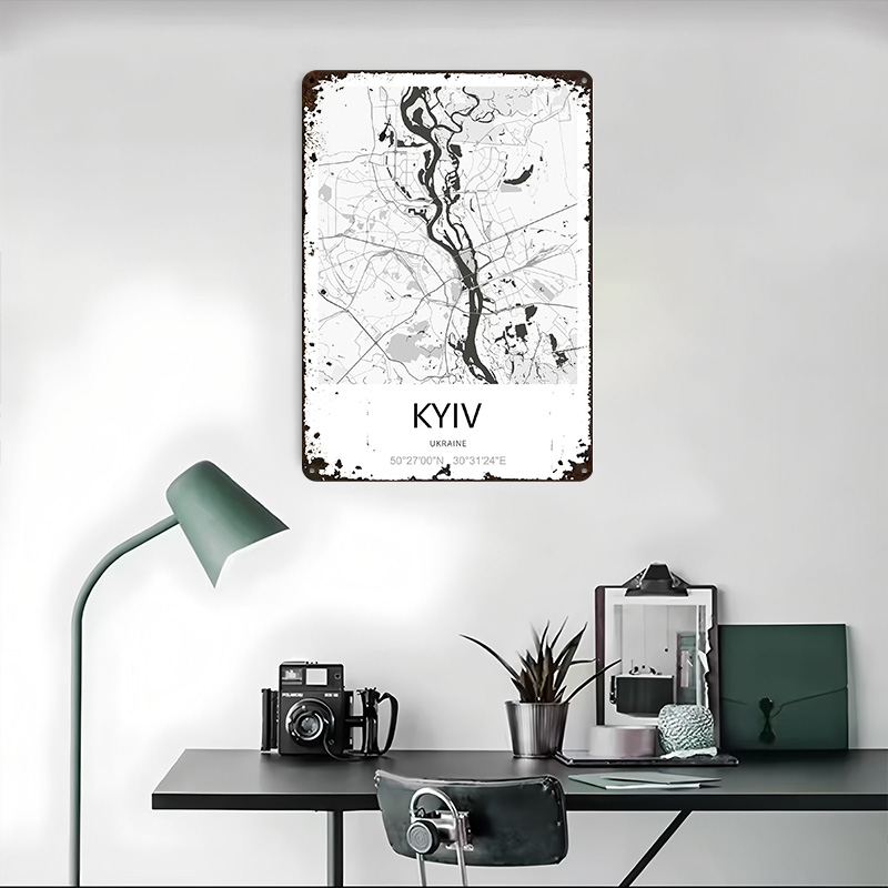Kyiv City Map Printed Poster C - đánh giá và giá Custom Map Poster