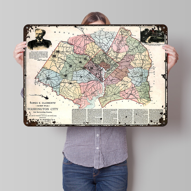 Map of Washington City Printed - đánh giá và giá Custom Map Poster