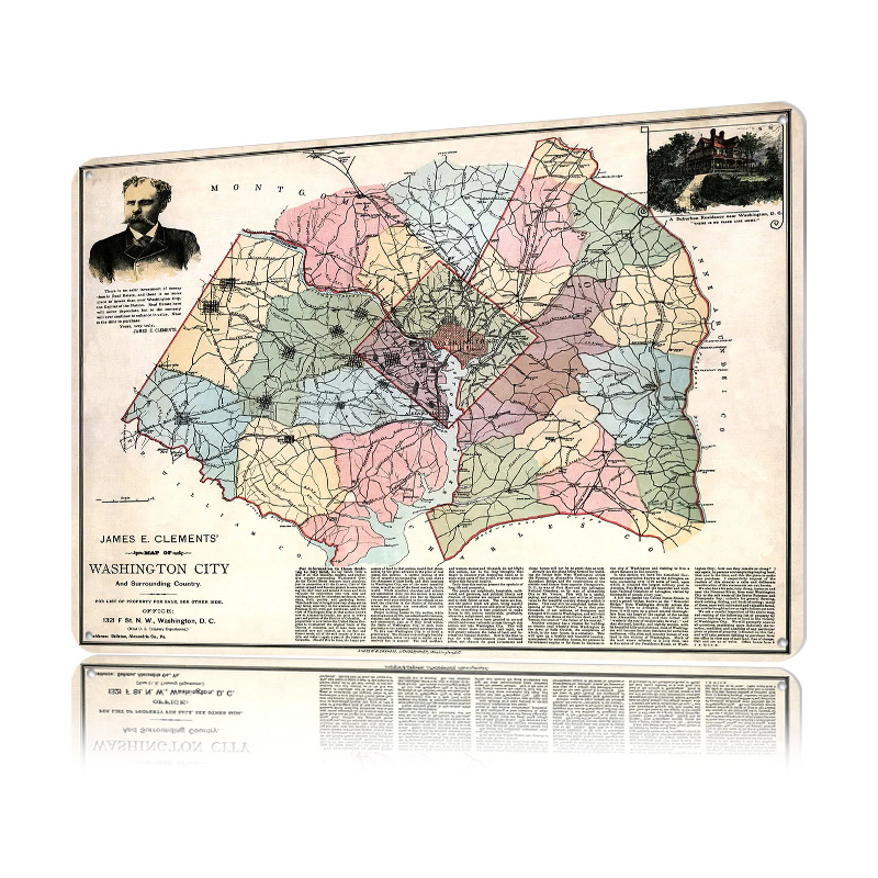 Map of Washington City Printed - đánh giá và giá Custom Map Poster