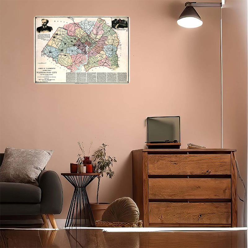 Map of Washington City Printed - đánh giá và giá Custom Map Poster
