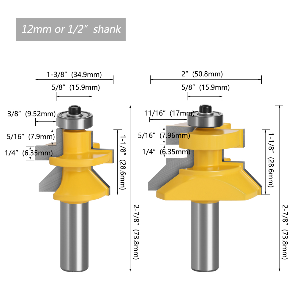 LAVIE 2 chiếc 12mm 1/2 Shank 1 - đánh giá và giá Engraved Wood Frame