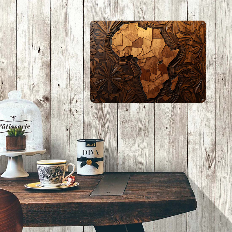 Africa Map Wood Carving Art Pr - đánh giá và giá Custom Map Poster