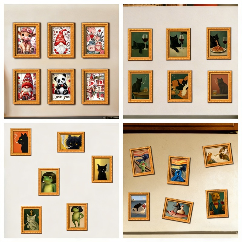 6Pcs/set Wooden Refrigerator M - đánh giá và giá Engraved Wood Frame