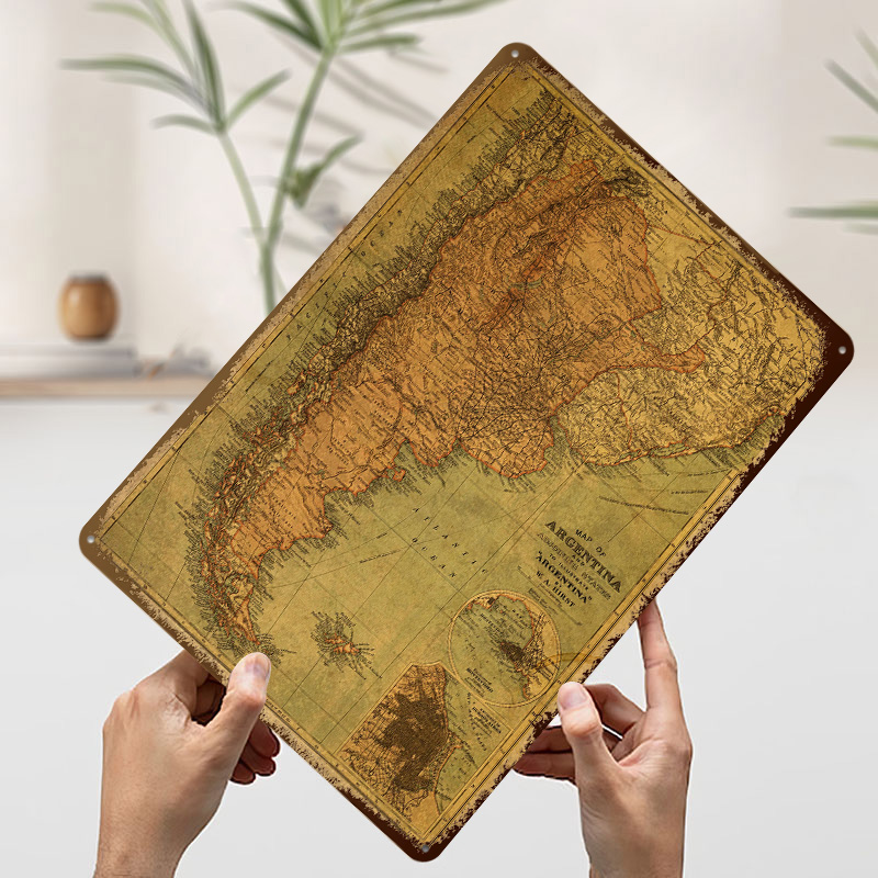 Vintage Map of Argentina Tin P - đánh giá và giá Custom Map Poster