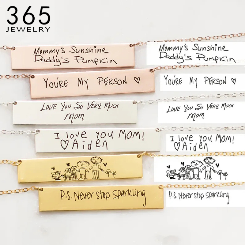 Custom Handwriting Name Bar Pe - đánh giá và giá Handwriting Necklace Bar