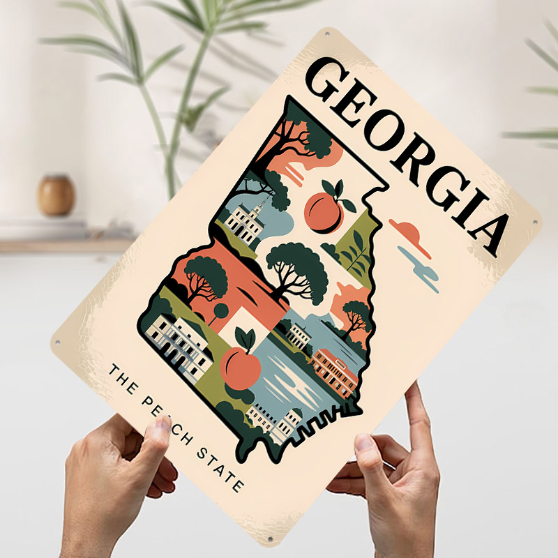 Georgia: The Peach State Illus - đánh giá và giá Custom Map Poster