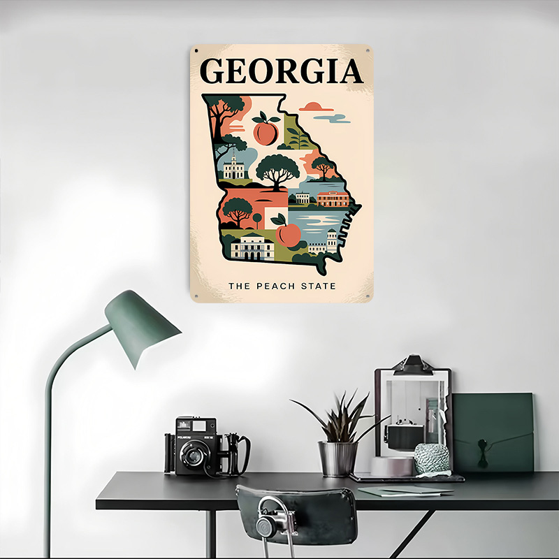 Georgia: The Peach State Illus - đánh giá và giá Custom Map Poster