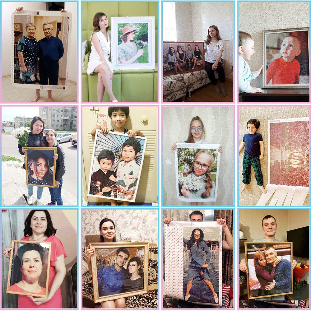 HUACAN Full Kits Diamond Paint - đánh giá và giá Photo Mosaic Print