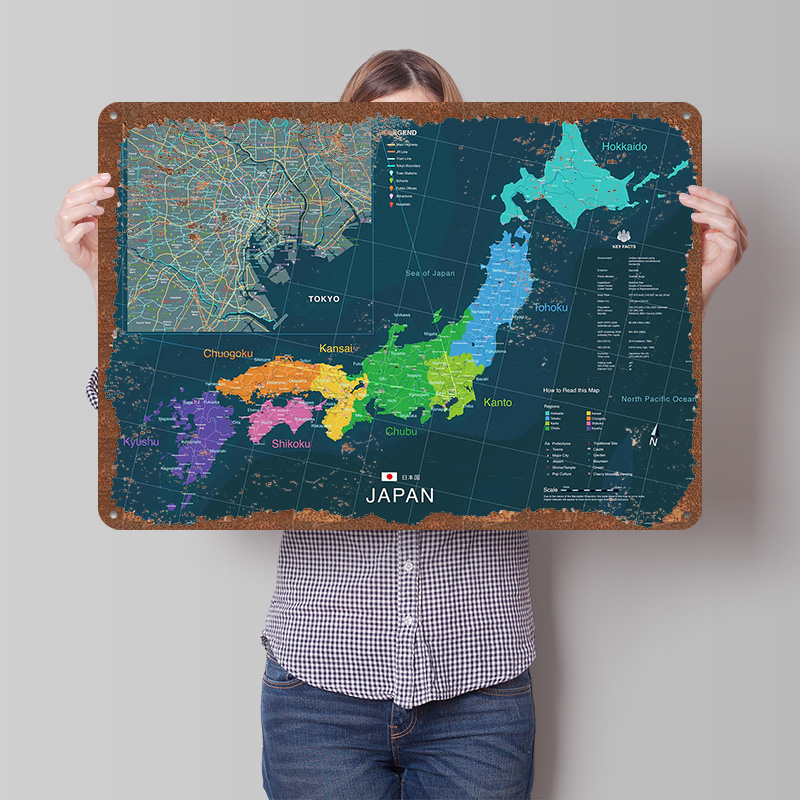 Map of Japan and Tokyo Poster  - đánh giá và giá Custom Map Poster