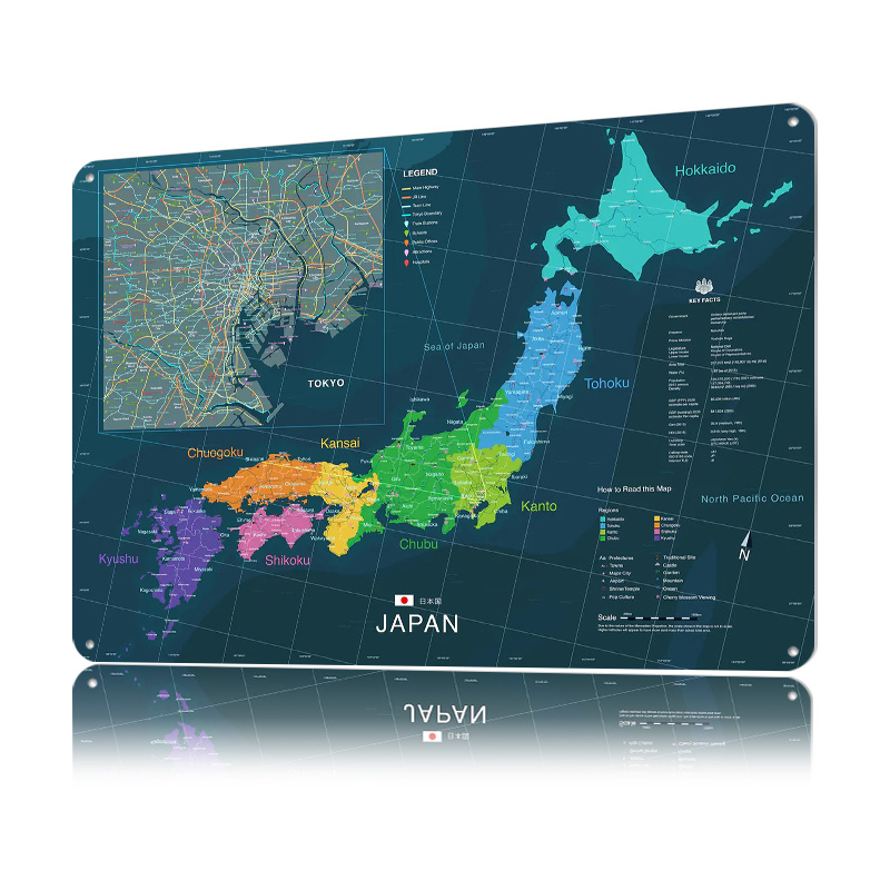 Map of Japan and Tokyo Poster  - đánh giá và giá Custom Map Poster